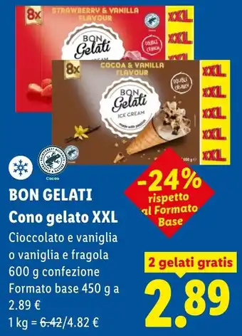 Lidl BON GELATI Cono gelato XXL offerta