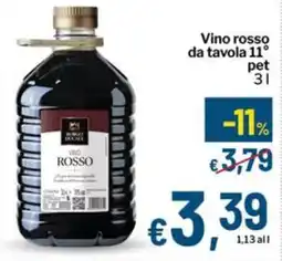 Qui Discount Vino rosso da tavola 11° pet offerta
