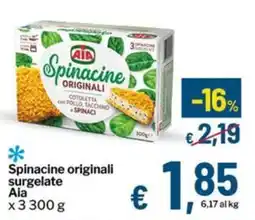 Qui Discount Spinacine originali surgelate Aia offerta
