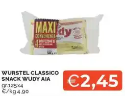 Mercatò Wurstel classico snack wudy AIA offerta