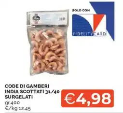 Mercatò Code di gamberi india scottati 31/40 surgelati offerta