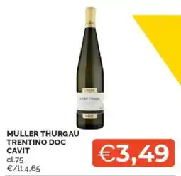 Mercatò Muller thurgau trentino doc CAVIT offerta