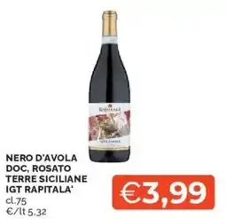 Mercatò Nero d'avola doc, rosato terre siciliane IGT RAPITALA offerta
