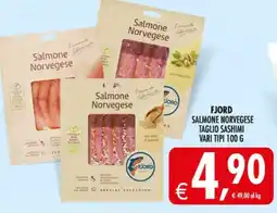 Deco Supermercati Fjord salmone norvegese taglio sashimi offerta