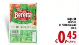 Deco Supermercati Beretta wurstel di pollo italiano offerta
