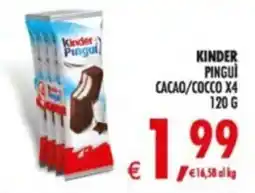 Deco Supermercati Kinder pingui cacao/cocco x4 offerta
