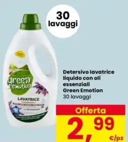 Interspar Detersivo lavatrice liquido con oli essenziali Green Emotion offerta