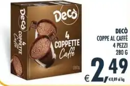 Deco Supermercati Decò coppe al caffè offerta