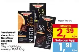 Interspar Tavolette di 70 cioccolato NeroNero assortite Novi offerta