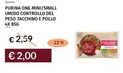 Prezzemolo e Vitale Purina one mini/small umido controllo del peso tacchino e pollo offerta