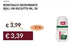 Prezzemolo e Vitale Borotalco deodorante roll on asciutto offerta