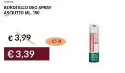 Prezzemolo e Vitale Borotalco deo spray asciutto offerta