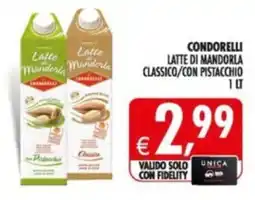 Deco Supermercati Condorelli latte di mandorla classico/con pistacchio offerta