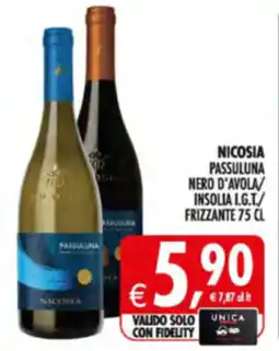 Deco Supermercati Nicosia passuluna nero d'avola/ insolia i.g.t./ frizzante offerta
