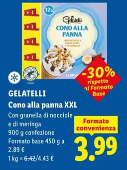 Lidl GELATELLI Cono alla panna XXL offerta