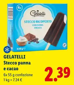 Lidl GELATELLI Stecco panna e cacao offerta