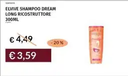 Prezzemolo e Vitale Elvive shampoo dream long ricostruttore offerta