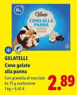 Lidl GELATELLI Cono gelato alla panna offerta
