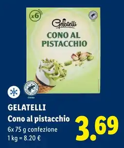 Lidl GELATELLI Cono al pistacchio offerta