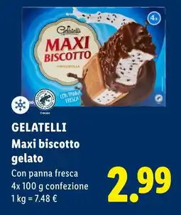 Lidl GELATELLI Maxi biscotto gelato offerta