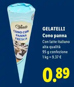 Lidl GELATELLI Cono panna offerta