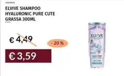 Prezzemolo e Vitale Elvive shampoo hyaluronic pure cute grassa offerta