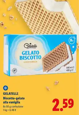Lidl GELATELLI Biscotto-gelato alla vaniglia offerta