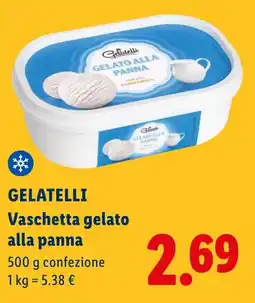 Lidl GELATELLI Vaschetta gelato alla panna offerta