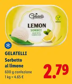 Lidl GELATELLI Sorbetto al limone offerta