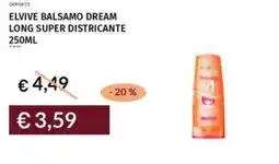 Prezzemolo e Vitale Elvive balsamo dream long super districante offerta