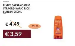 Prezzemolo e Vitale Elvive balsamo olio straordinario ricci sublimi offerta