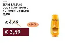 Prezzemolo e Vitale Elvive balsamo olio straordinario nutrimento sublime offerta