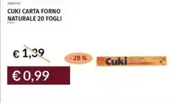 Prezzemolo e Vitale Cuki carta forno naturale 20 fogli offerta