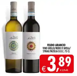 Deco Supermercati Feudo arancio vino grillo/nero d'avola/ syrah/inzolia d.o.c. offerta