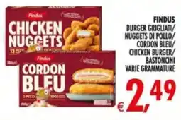 Deco Supermercati Findus burger grigliati nuggets di pollo/ cordon bleu/ chicken burger/ bastoncini offerta