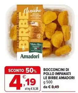 Iperal Bocconcini di pollo impanati le birbe Amadori offerta