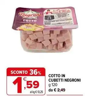 Iperal Cotto in cubetti Negroni offerta