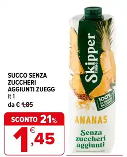 Iperal Succo senza zuccheri aggiunti Zuegg offerta