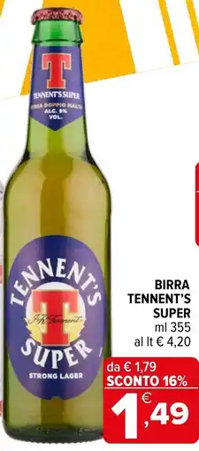 Iperal Birra tennent's Super offerta