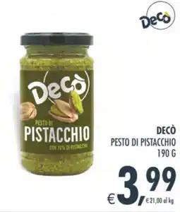 Deco Supermercati Decò pesto di pistacchio offerta