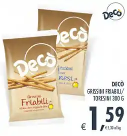 Deco Supermercati Decò grissini friabili/ toresini offerta