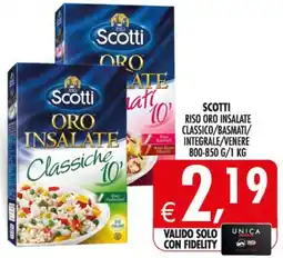 Deco Supermercati Scotti riso oro insalate classico/basmati/ integrale/venere offerta