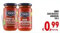 Deco Supermercati Cirio sugo basilico/ arrabbiata offerta
