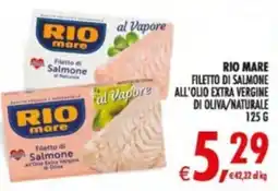 Deco Supermercati Rio mare filetto di salmone all'olio extra vergine di oliva/naturale offerta