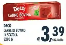 Deco Supermercati Decò carne di bovino in scatola offerta