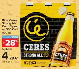 Carrefour Express Birra Ceres Strong Ale offerta