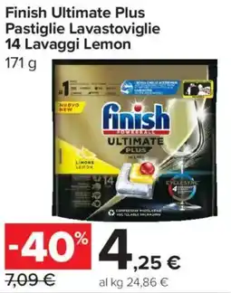 Carrefour Express Finish Ultimate Plus Pastiglie Lavastoviglie Lemon offerta