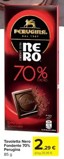 Carrefour Express Tavoletta Nero Fondente 70% Perugina offerta
