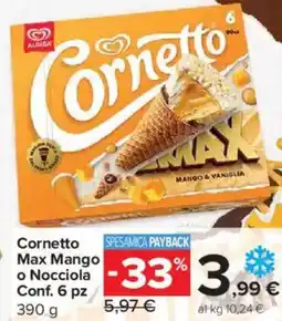 Carrefour Express Cornetto Max Mango o Nocciola offerta