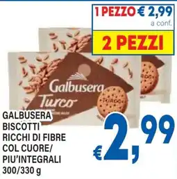 DEM Galbusera biscotti ricchi di fibre col cuore/ piu'integrali offerta